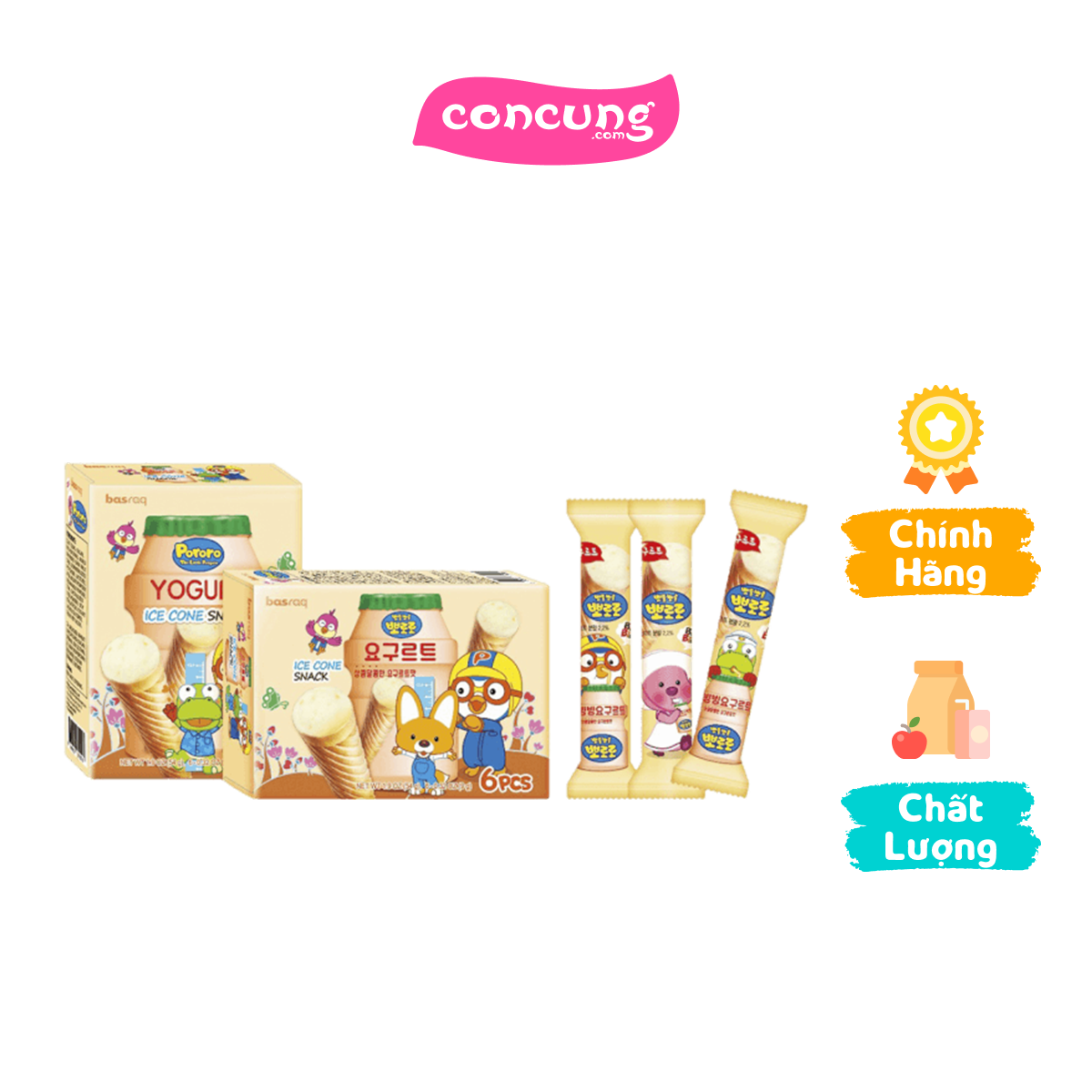 Bánh kem ốc quế Pororo vị sữa chua 54 gram