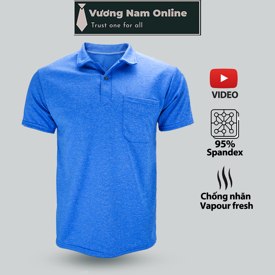 Áo thun nam trung niên polo form rộng tay ngắn có cổ