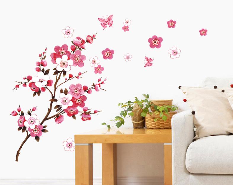 Decal trang trí tết Hoa Đào Hoa Mai HPMTET