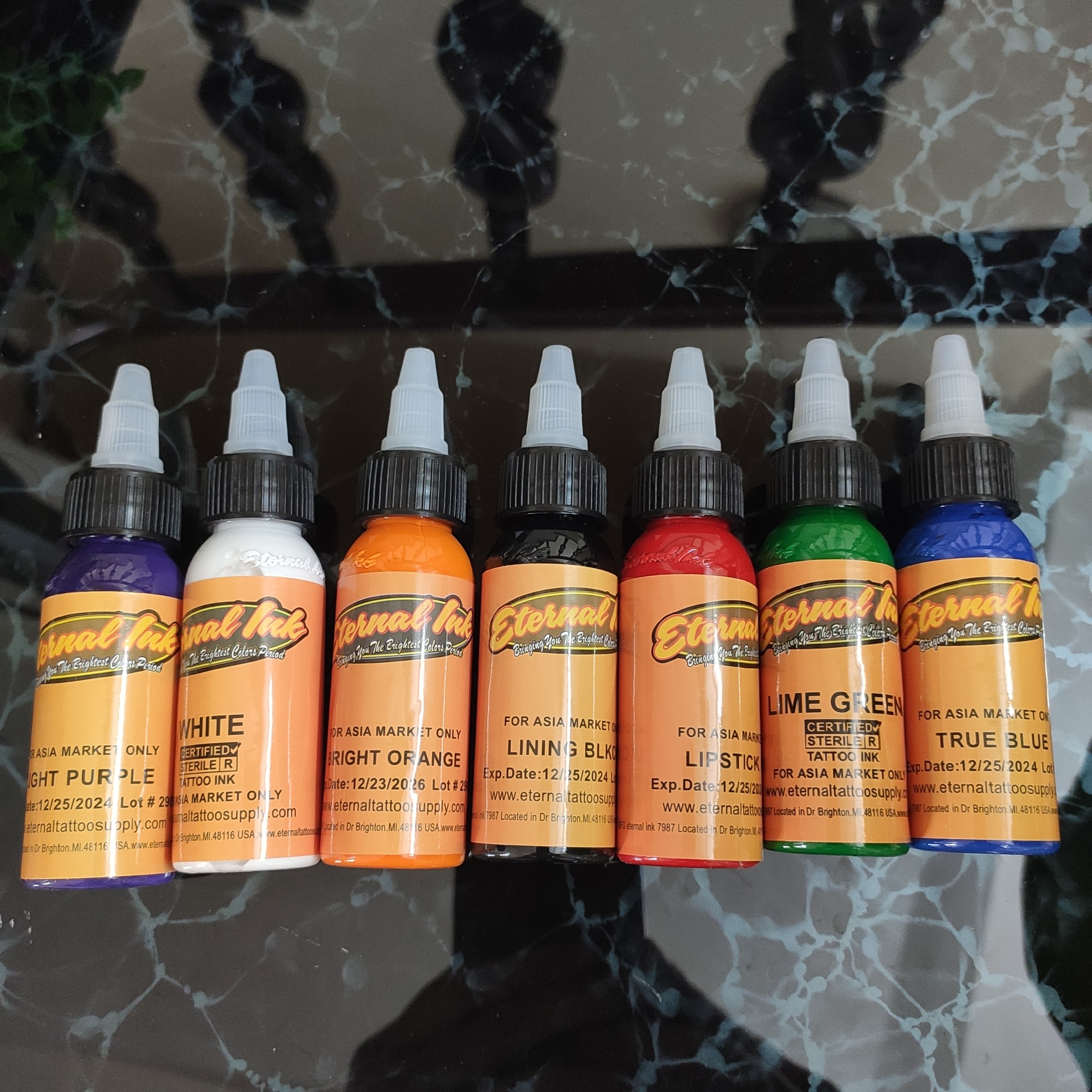 Combo bộ 7 màu mực tập xăm Eternal Ink 30ml