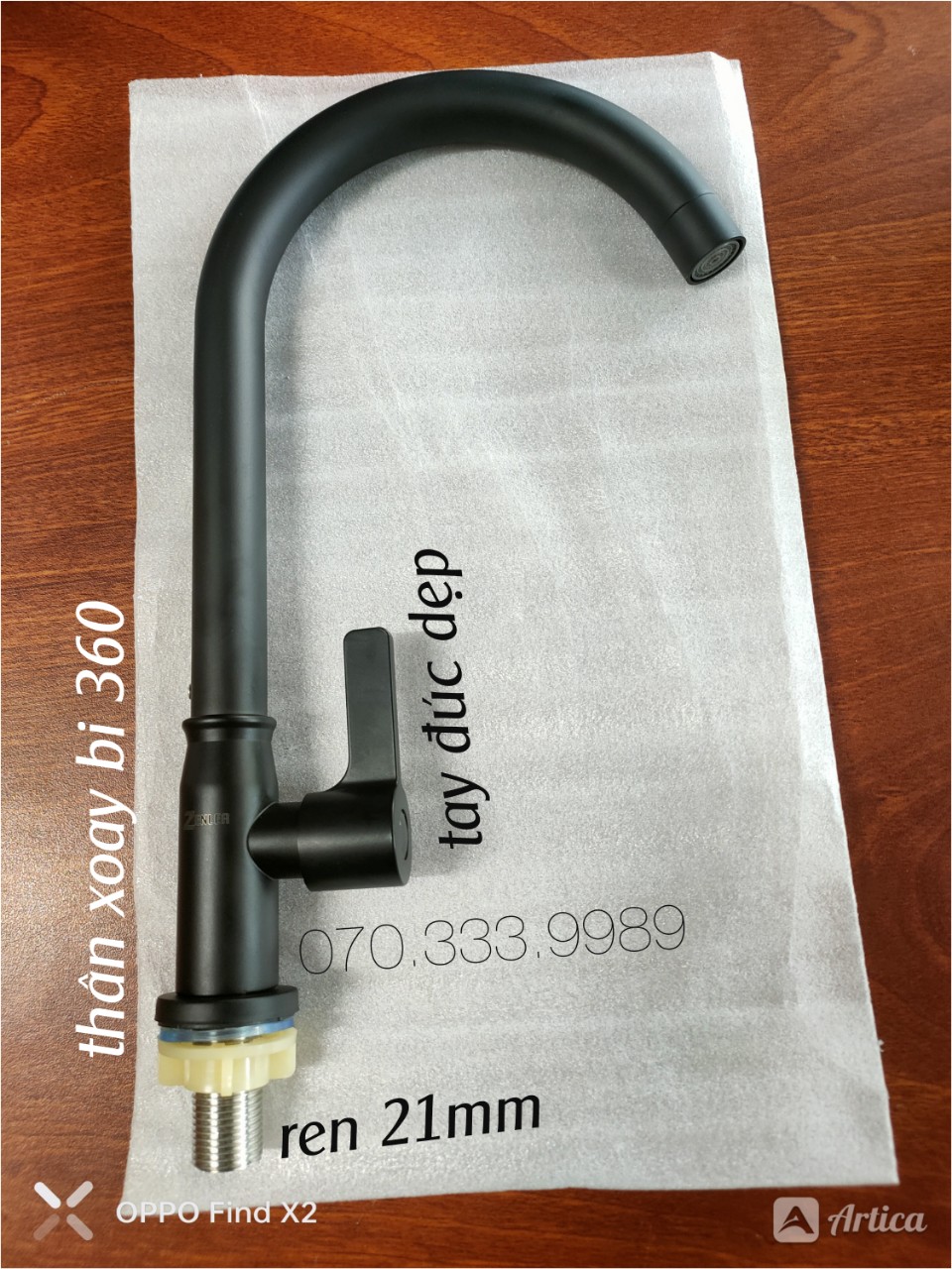 [HCM]Vòi rửa chén bát Lạnh inox 304 xoay bi cực nhẹ ống phi 24