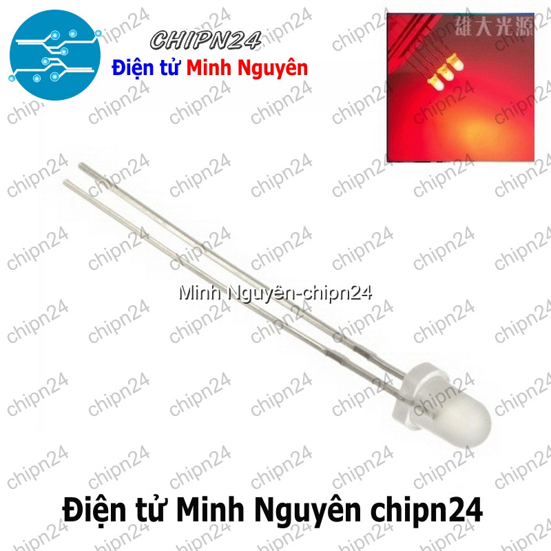 [50 con] (TK19) Led 3mm Đục màu Đỏ - HH000495