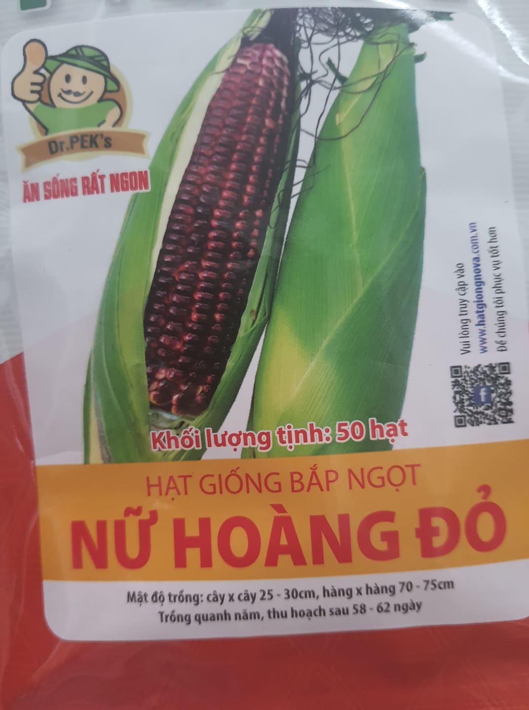 Hạt giống bắp ngọt nữ hoàng đỏ NOVA ( 1 gói 50 hạt )