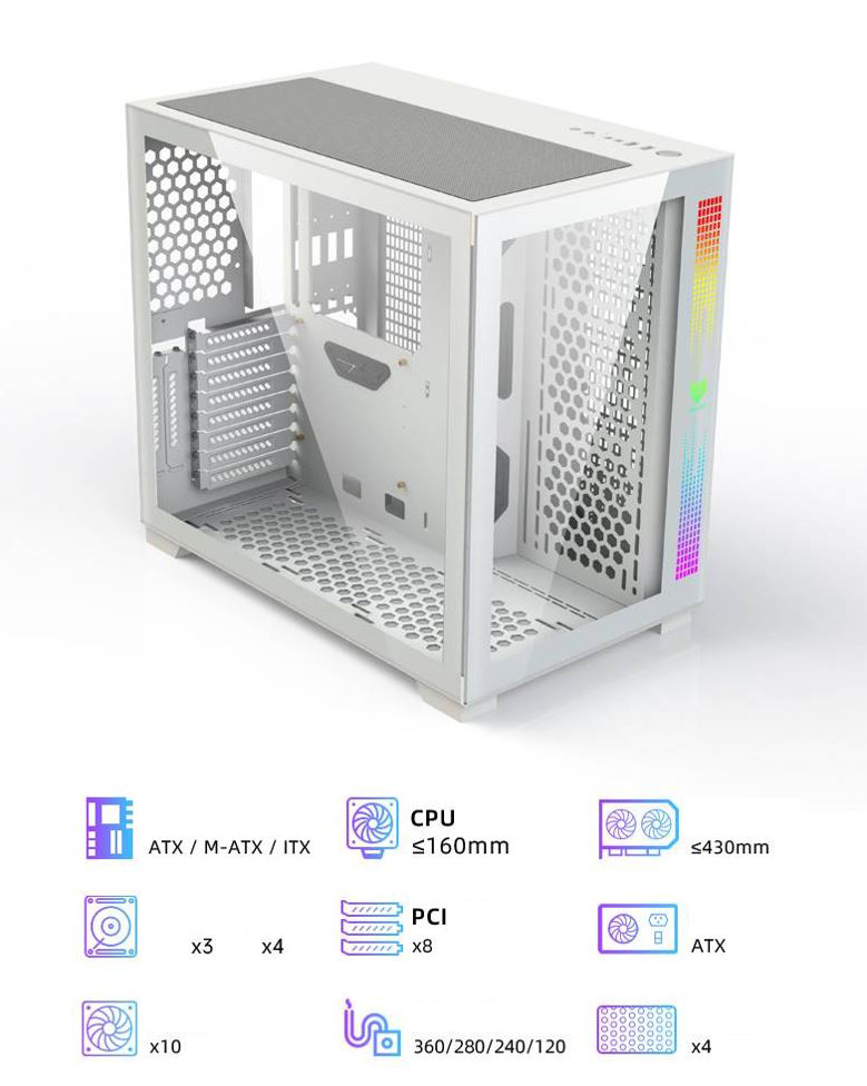 Vỏ Case Coolmoon Aosor Moon Place Pro (Mid Tower/Màu Đen)