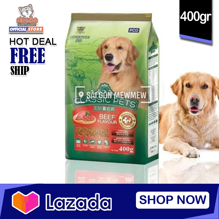Hạt Classic Pets cho chó trưởng thành hương vị thịt bò gói 400gr