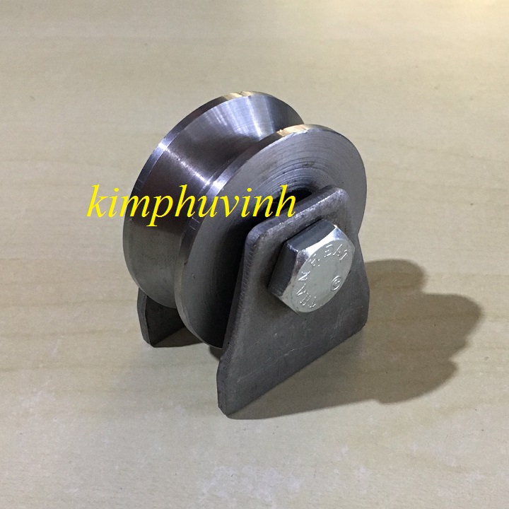 01 CÁI - 50mm BÁNH XE SẮT - BÁNH XE CỬA TRƯỢT 5 PHÂN - BÁNH XE RÃNH V