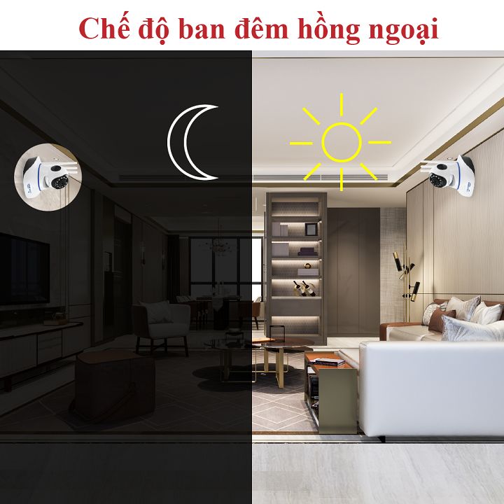 Camera IP YooSee WIFI Xoay 360 Độ, Ban Đêm Có Màu Quan Sát Rõ Ngày Và Đêm FULL HD 1080p 3.0mpx Báo Động Chống Trộm - Chính Hãng camera