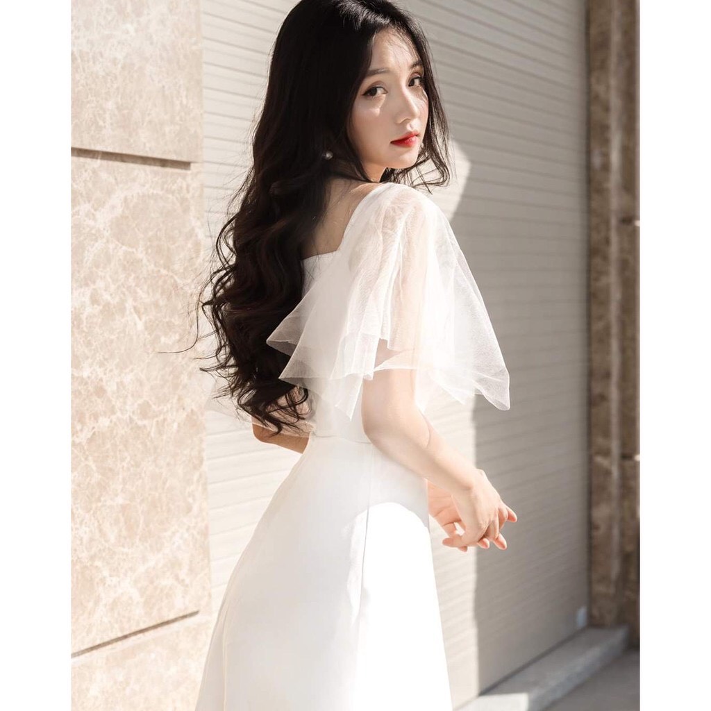 ĐẦM DÁNG XÒE TAY PHỐI LƯỚI SIÊU XINH