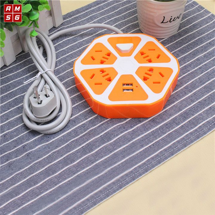 Ổ Cắm Điện Trái Cam có cổng USB tiện dụng (Giao màu ngẫu nhiên)