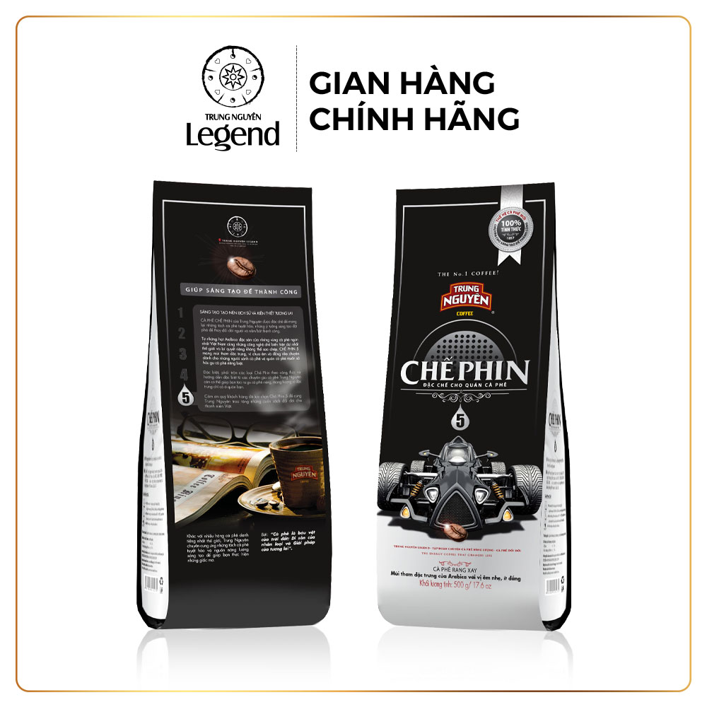 Trung Nguyen Legend Roasted and Ground Coffee Filtered 5 – 500Gr Pack – Arabica Beans, Mild Taste, Fragrant Aroma