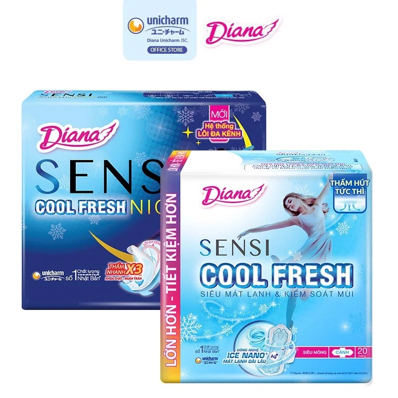 Băng Vệ Sinh Diana Sensi Cool Fresh Có Cánh (Che tên sản phẩm khi giao hàng)