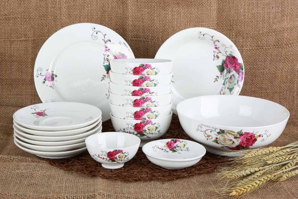 Bộ Chén Muỗng 17 Món Gốm Sứ Cao Cấp