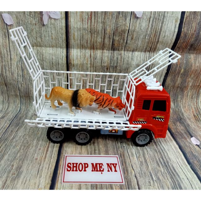 Đồ chơi xe chở thú hoang dã loại to cho bé