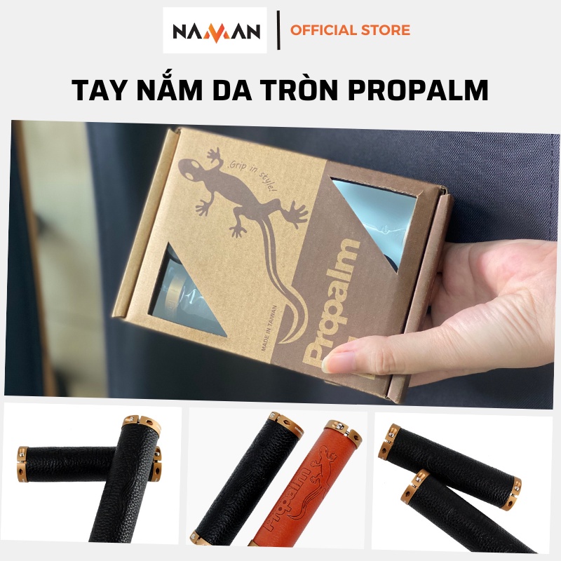 Tay nắm xe đạp thể thao tay nắm da tròn cao cấp Propalm