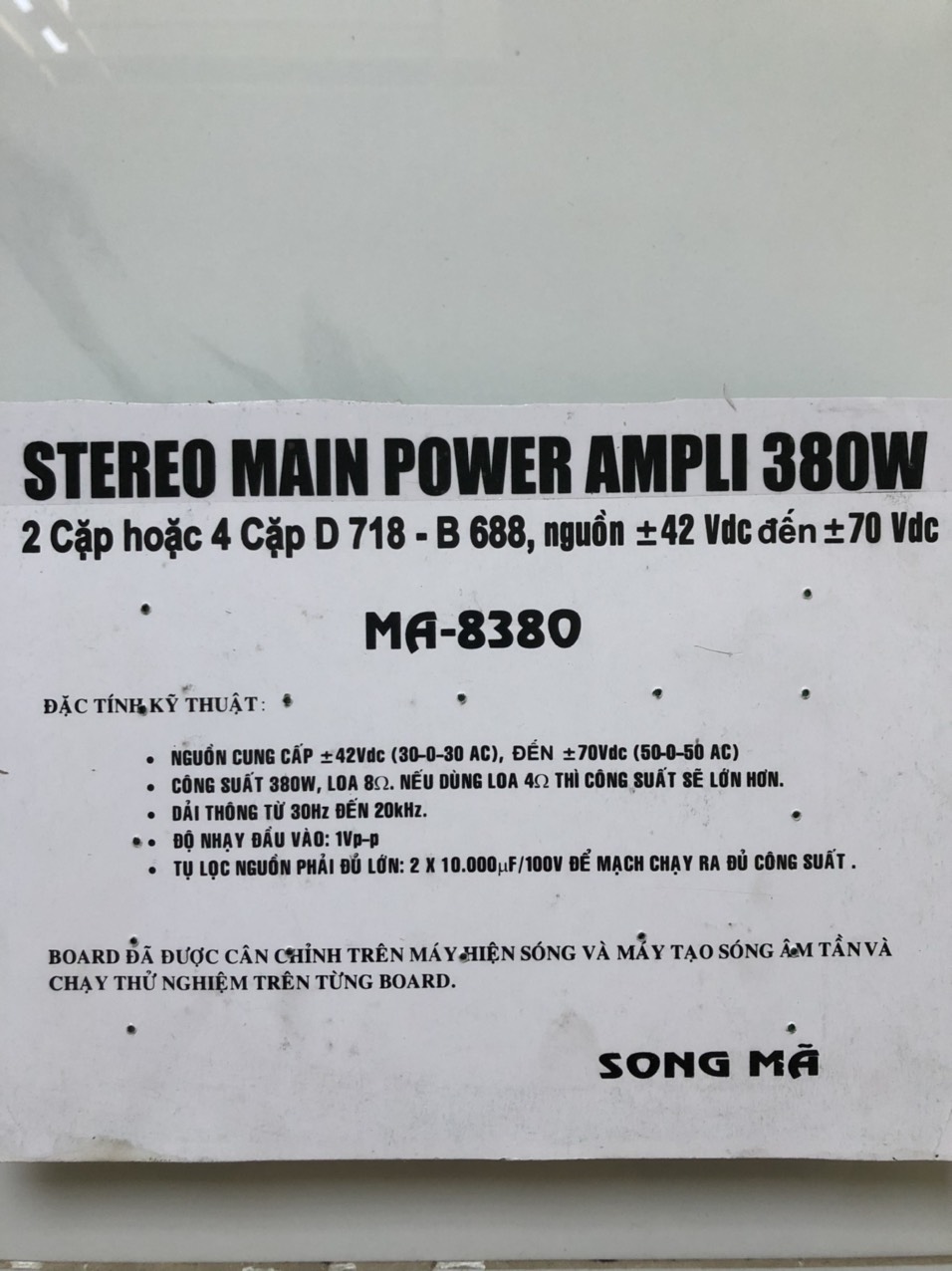 MẠCH AMPLY CÔNG SUẤT 8 SÒ 380W