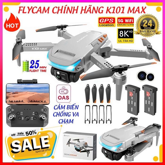 Flycam Giá Rẻ 4K K101 Max, Drone Camera Mini