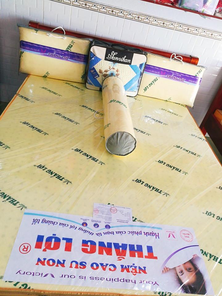 [HCM]BỘ 3 GỐI CAO SU NON THẮNG LỢI (2 Gối Nằm 40cm*60cm + 1 Gối Ôm) TẲNG KÈM ÁO GỐI