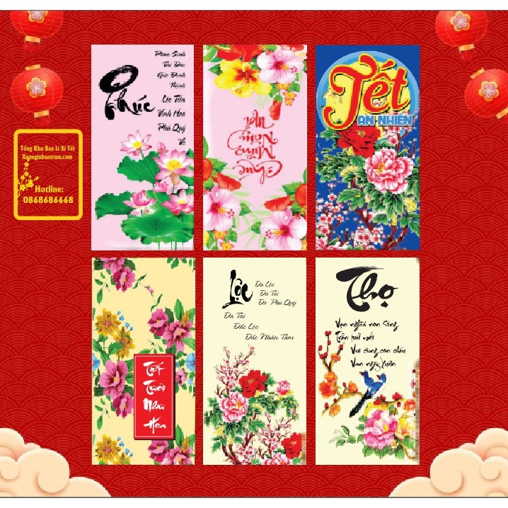 Combo 5 bao lì xì Tết 2021 cực đẹp