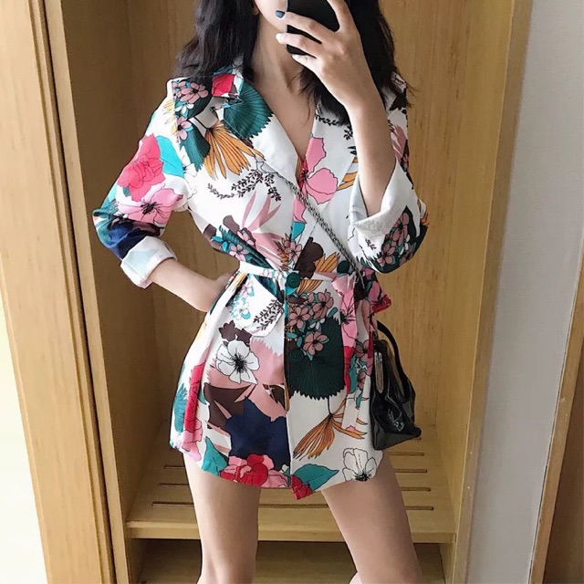 (Order) Áo khoác vest dáng váy mặc đc 2 kiểu