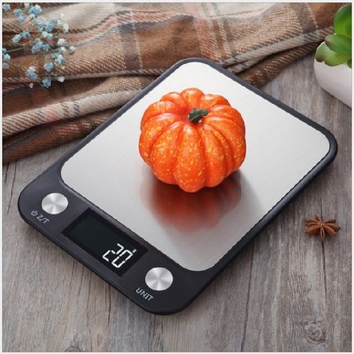 10kg/5kg màn hình LCD chống nước nhà bếp cân điện tử màu đen thép không gỉ thực phẩm quy mô nấu nướng quy mô