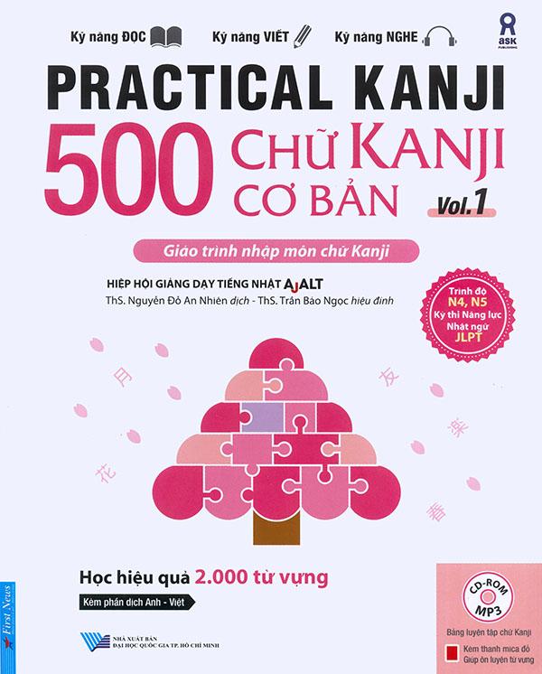 [HCM]Sách - 500 chữ Kanji cơ bản - vol 1 - Trình độ N4 N5 (kèm CD)