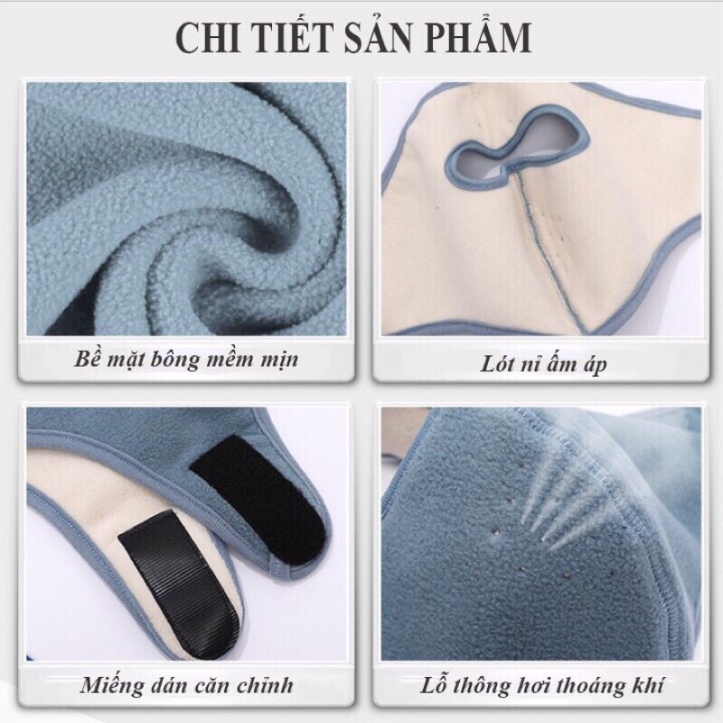 Khẩu trang ninja nỉ chống lạnh chống bụi
