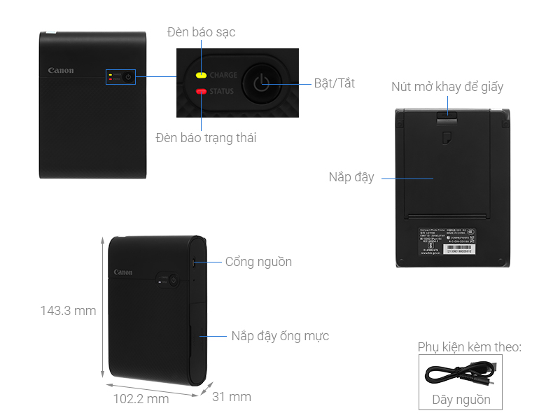 [GIFT- Đồng Hồ][Trả góp 0%] Máy in ảnh Canon SELPHY SQUARE QX10