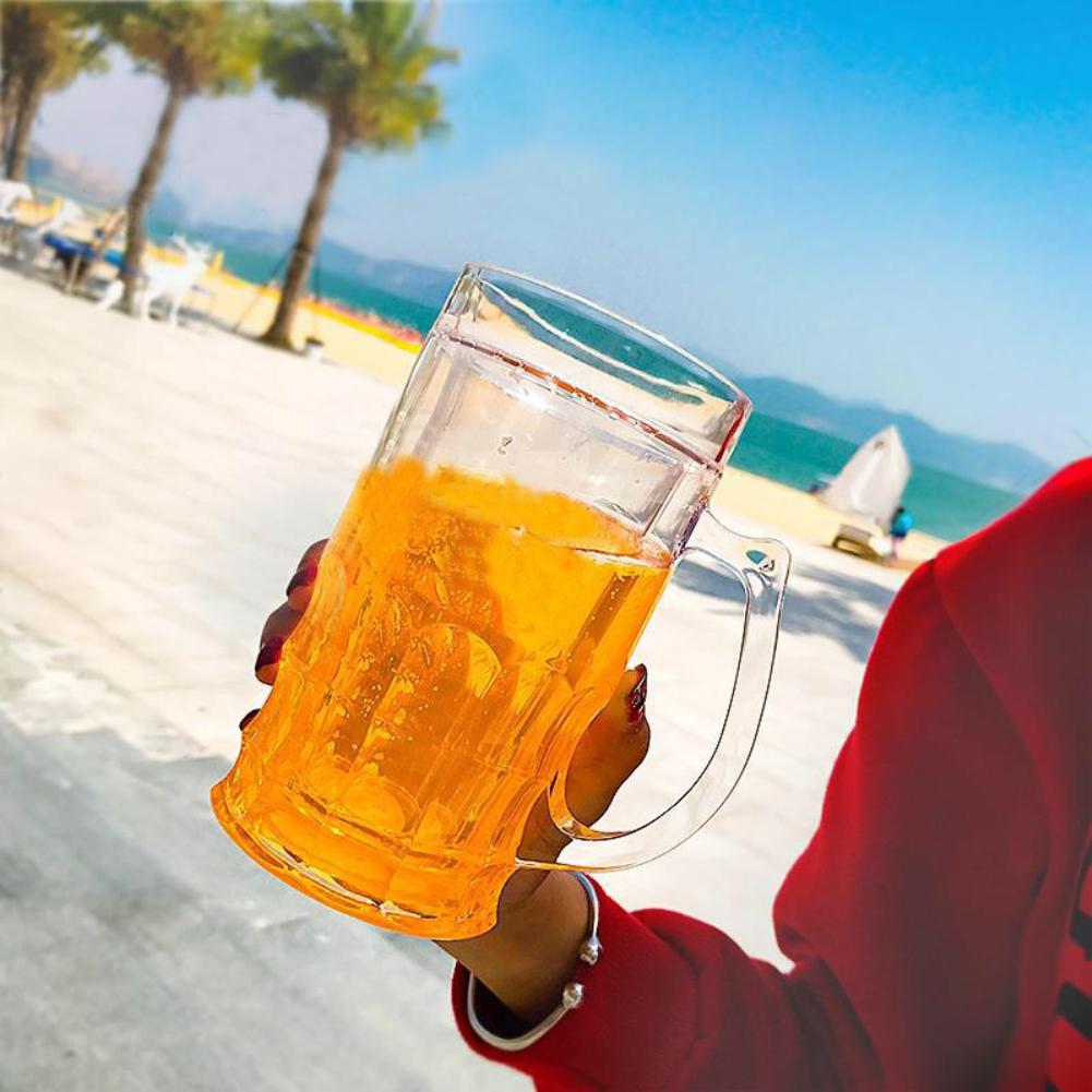 Cốc uống Bia 2 Lớp Giả Ly uống Bia Cốc Nước Ly Bia Thủy Tinh Lạnh Ly Thủy Tinh Giả