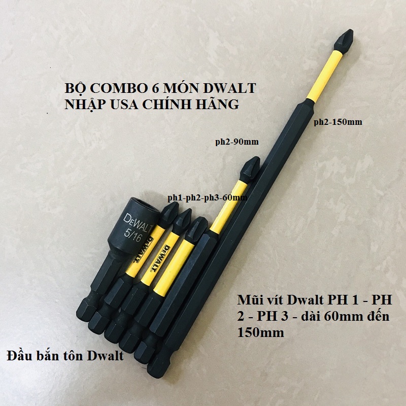 Combo 6 Món Mũi Vít DeWalt Có Từ