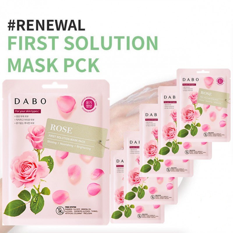Bộ 10 miếng mặt nạ Hàn Quốc Tinh chất Hoa hồng - Dabo First Solution Mask Pack Rose