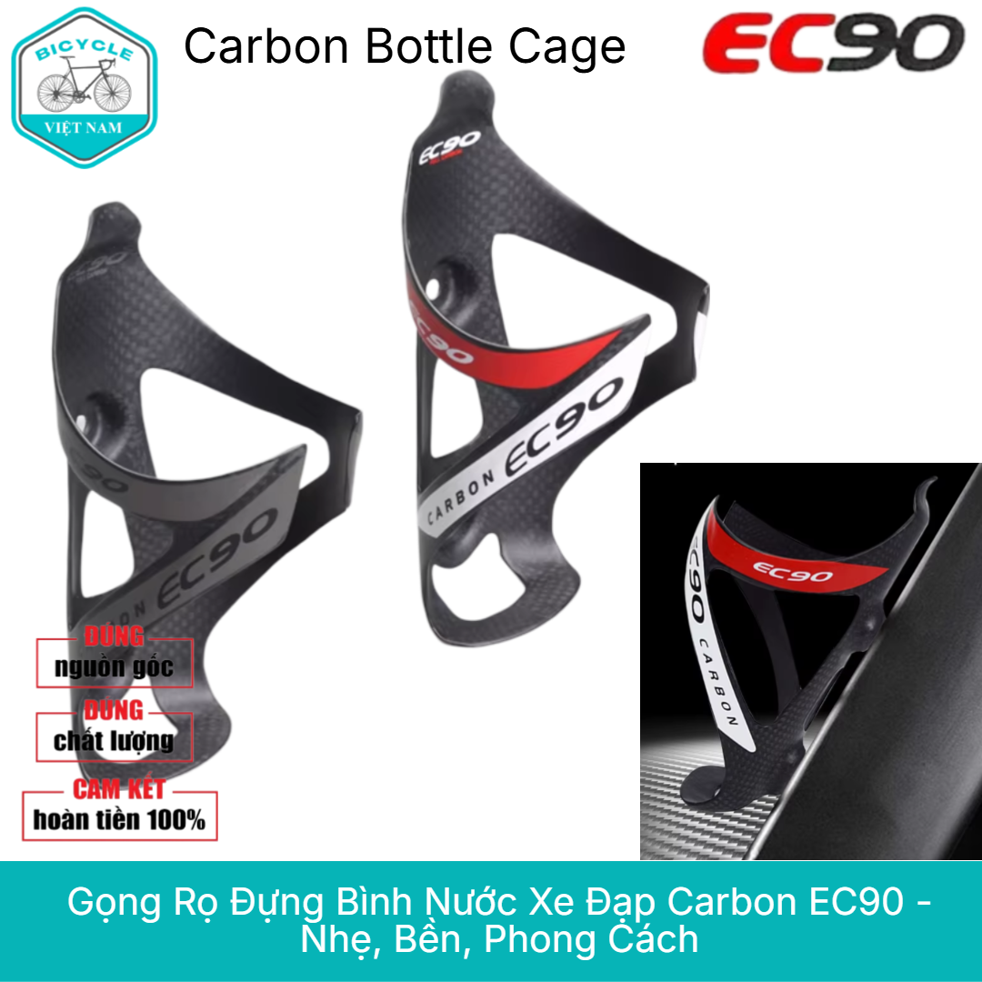 Gọng Rọ Đựng Bình Nước Xe Đạp Carbon EC90 Siêu Nhẹ 25g – Thiết Kế Thể Thao Cao Cấp