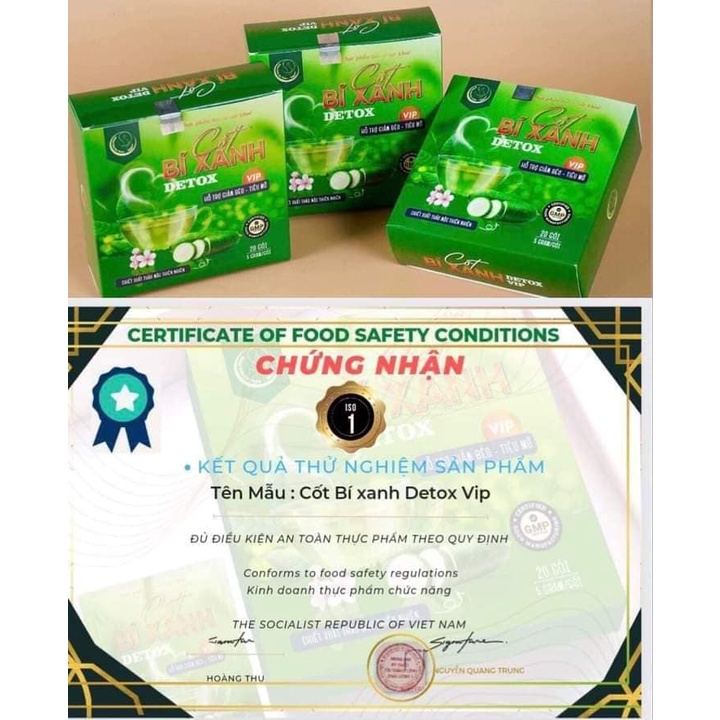 (HỘP 20 GÓI) Cốt Bí Xanh Giảm Cân Detox Vip