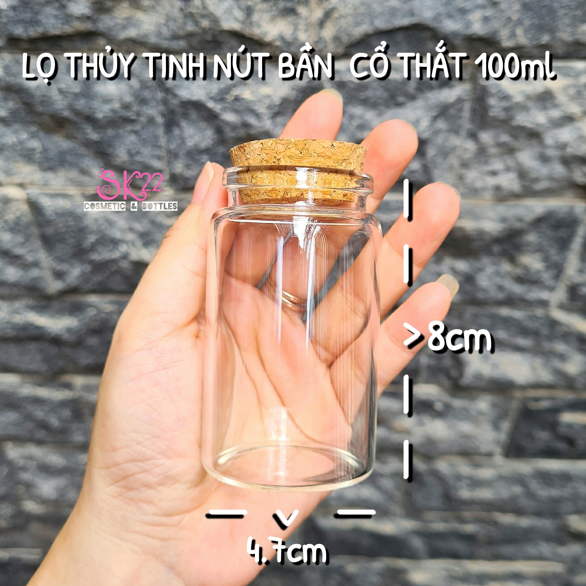 🎀LỌ THỦY TINH NÚT BẦN CỔ THẮT 50ml/60ml/100ml/150ml🎀