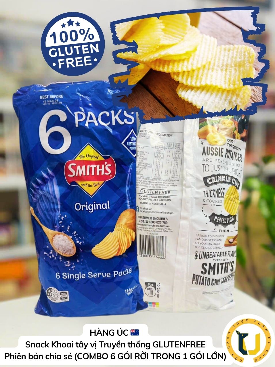 (HÀNG ÚC) Snack hình chuột túi biểu tượng JUMPY’S gói to gồm 5 gói nhỏ chia sẻ