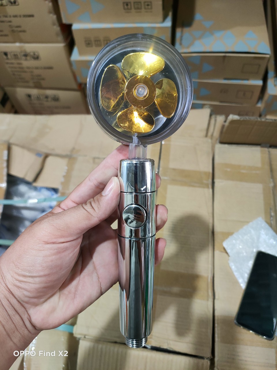 Tay sen bát sen tắm cánh quạt tăng áp - có nút bấm tắt mở nước tiện lợi