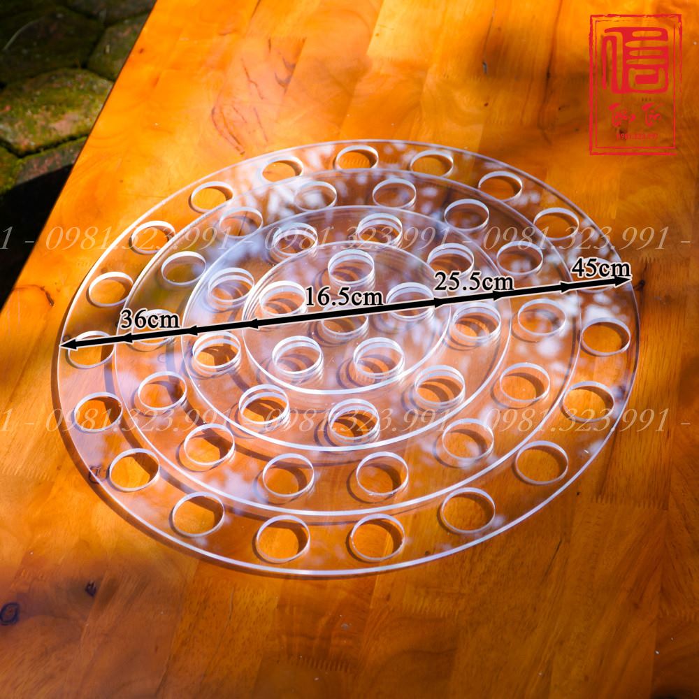 Bộ khay xếp tháp hình tròn mica 5mm