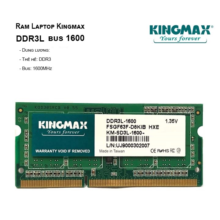Ram laptop Kingmax 4GB DDR3L 1600MHz