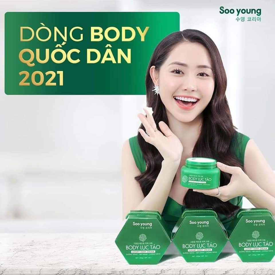 Kem body lục tảo Soo Young Hàn Quốc Dưỡng Trắng - Mịn Màng - Chống Nắng 250g/SPF 45+