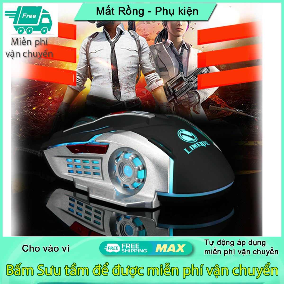 Chuột LIMEIDE V2 Led 7 Màu Chuyên Game