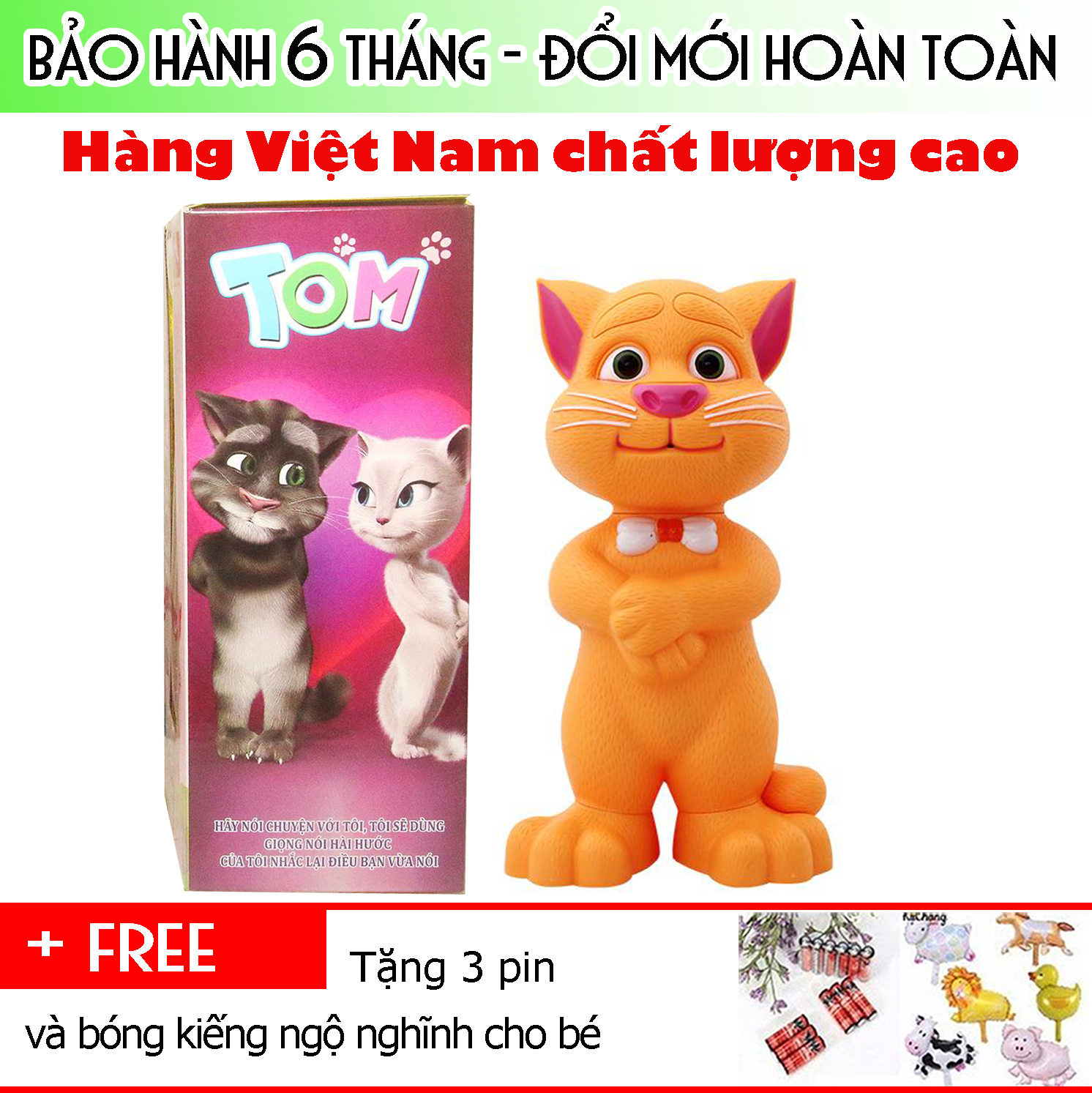 [HCM]Mèo Tom kể chuyện cảm ứng ghi âm nhại giọng nói biết hát thông minh- BẢO HÀNH 6 THÁNG