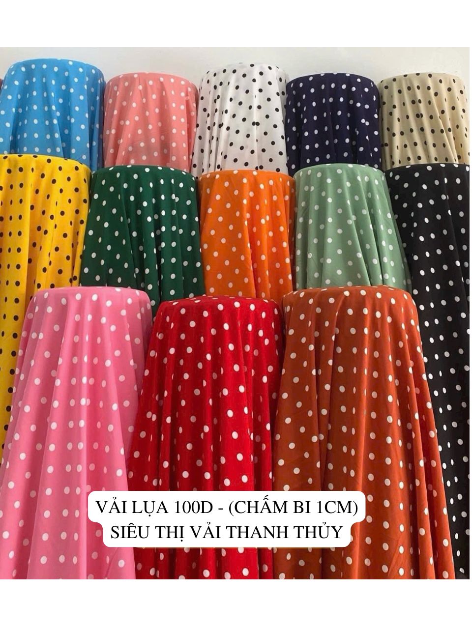 VẢI LỤA CHẤM BI - DÒNG VẢI THÔNG DỤNG - 1 MÉT X 1M5
