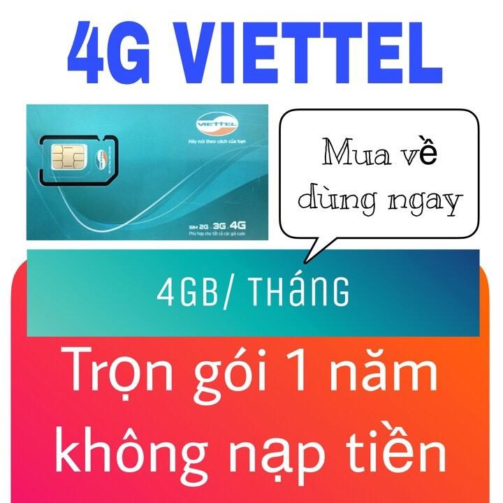 Sim 4G Viettel 4Gb tháng D500 Siêu rẻ