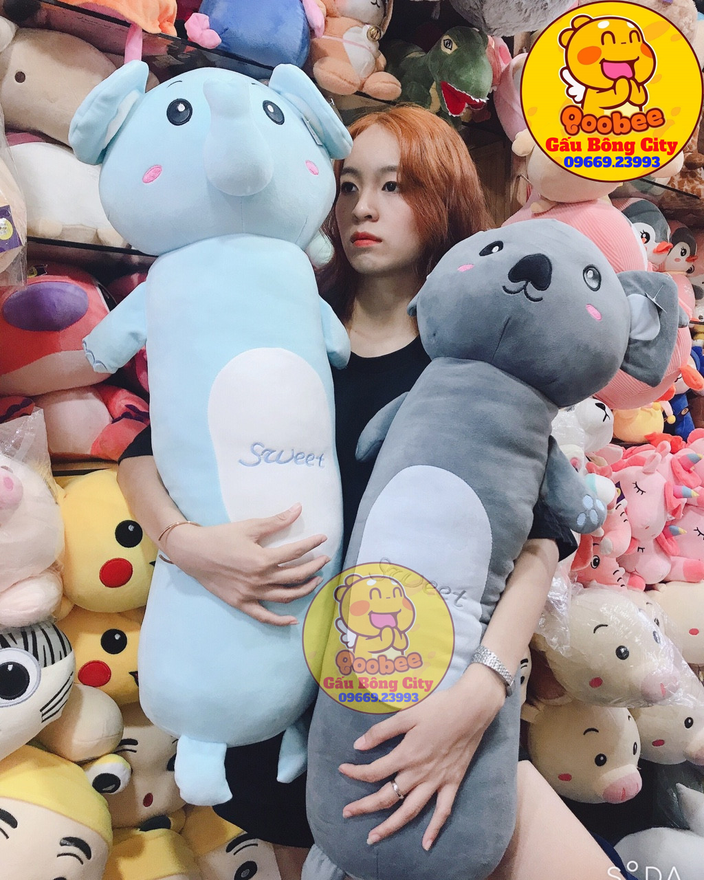 Gấu Bông Gối Ôm Hình Con Voi Cao Cấp