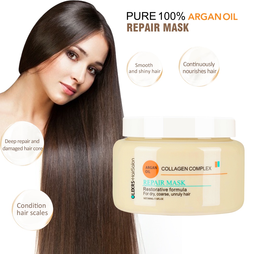 Kem ủ tóc phục hồi siêu mượt Olexrs Hair Salon Collagen Complex 500ml