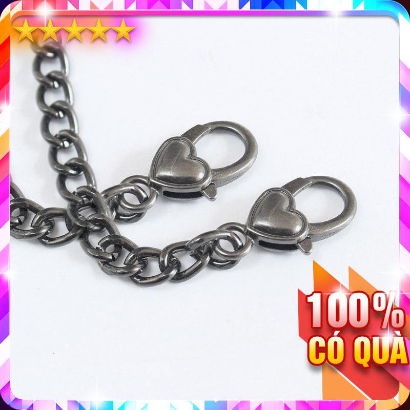 Dây xích túi xách vát góc móc trái tim 7mm p1700 - loantay