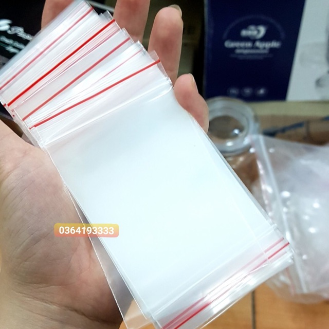100g Túi zip chỉ đỏ ( túi zip viền đỏ ) đủ size từ 1 đến 10