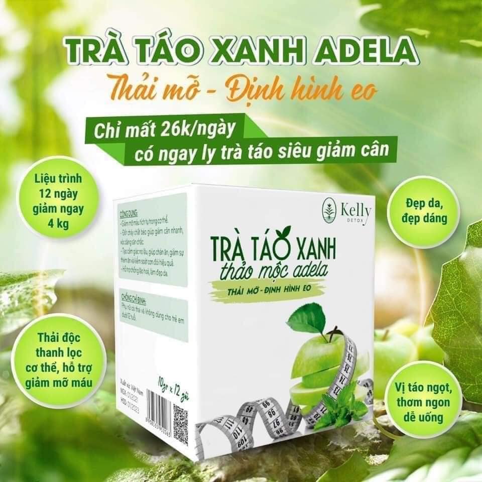 (Chính Hãng) Trà Táo Xanh Kelly DeTox giảm cân an toàn hiệu quả tặng 12 gói VTM