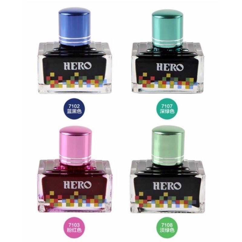 1 lọ Mực viết bút máy Hero (lọ 40ml) đủ màu