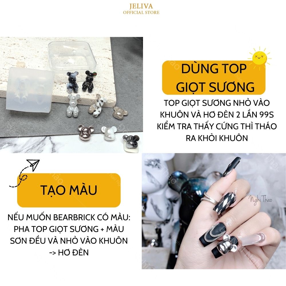Khuôn silicon nail gấu bearbrick