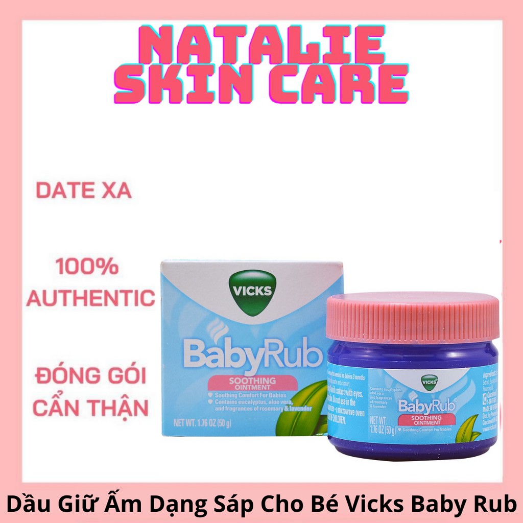 HCMDầu Giữ Ấm Dạng Sáp Cho Bé VICKS Baby Rub Soothing Ointment 50g